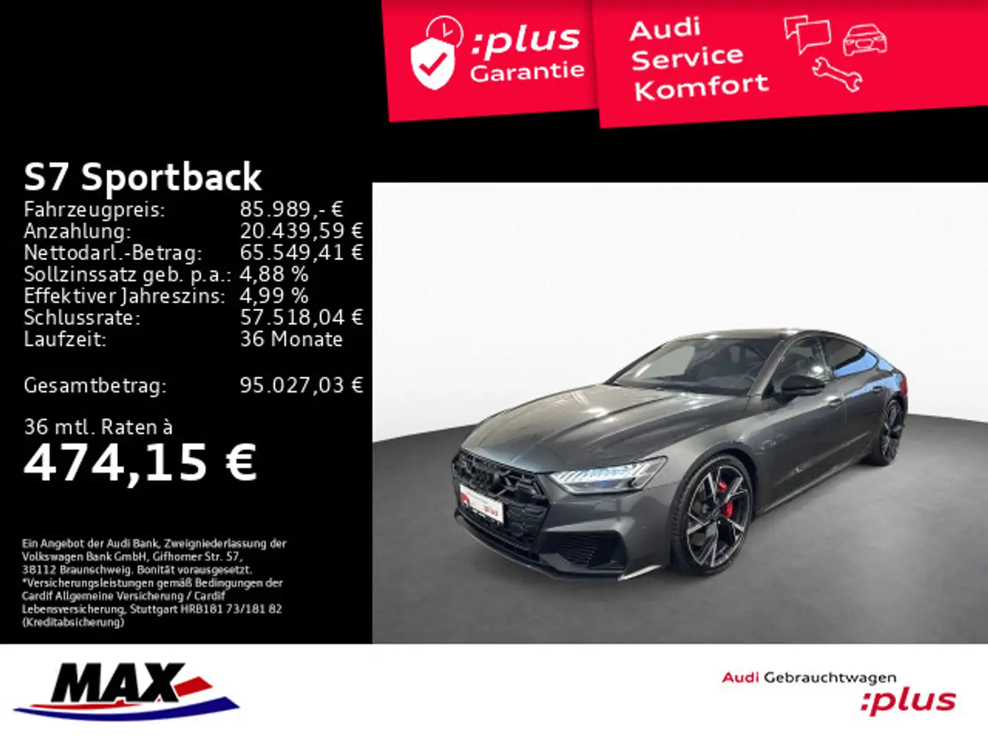 Audi S7 55 TDI QUATT AHK+MATRIX+PANO+KAMERA Grau - 1