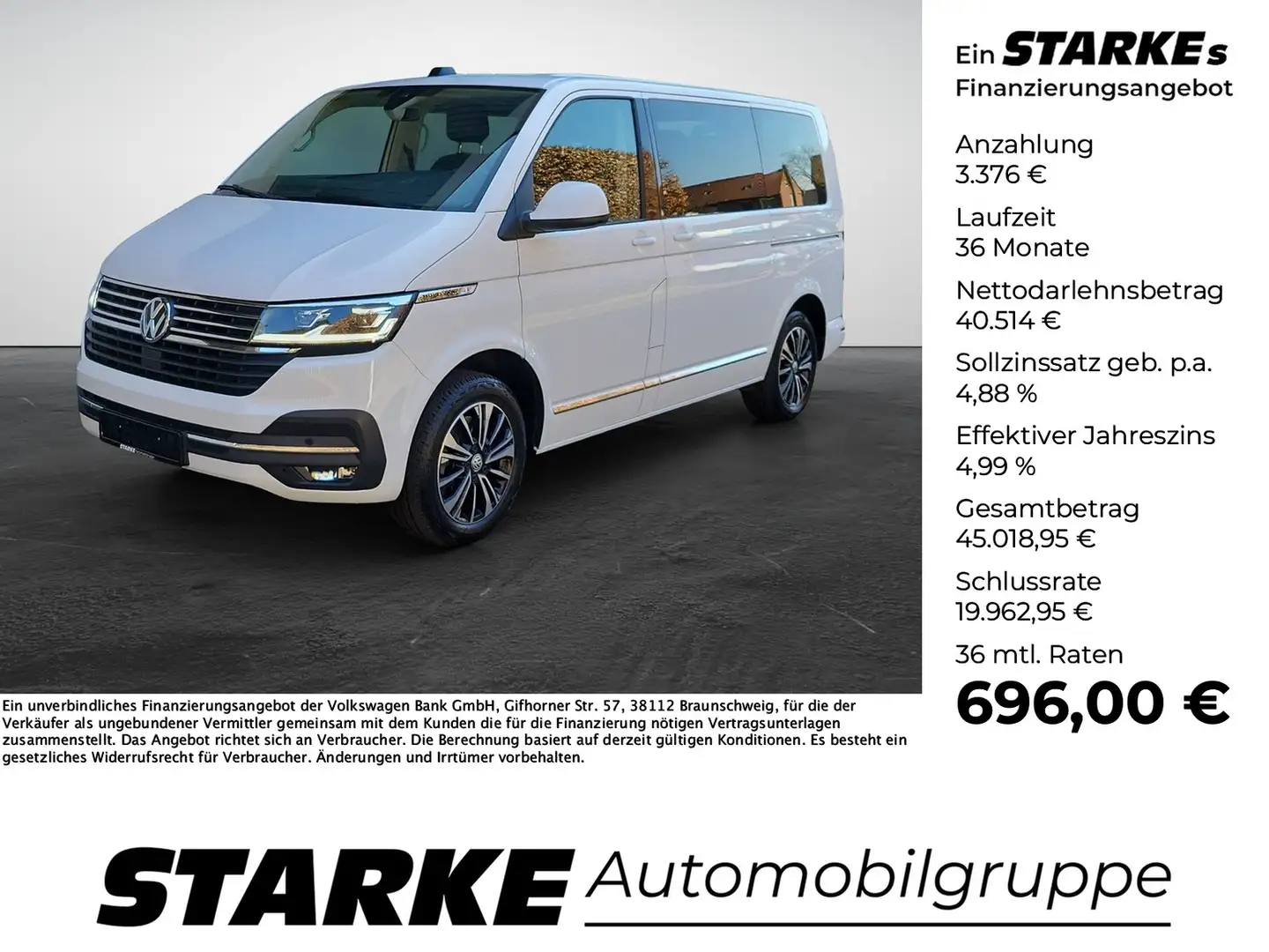 Volkswagen T6 Multivan T6.1 2.0 TDI DSG Generation Six Weiß - 1