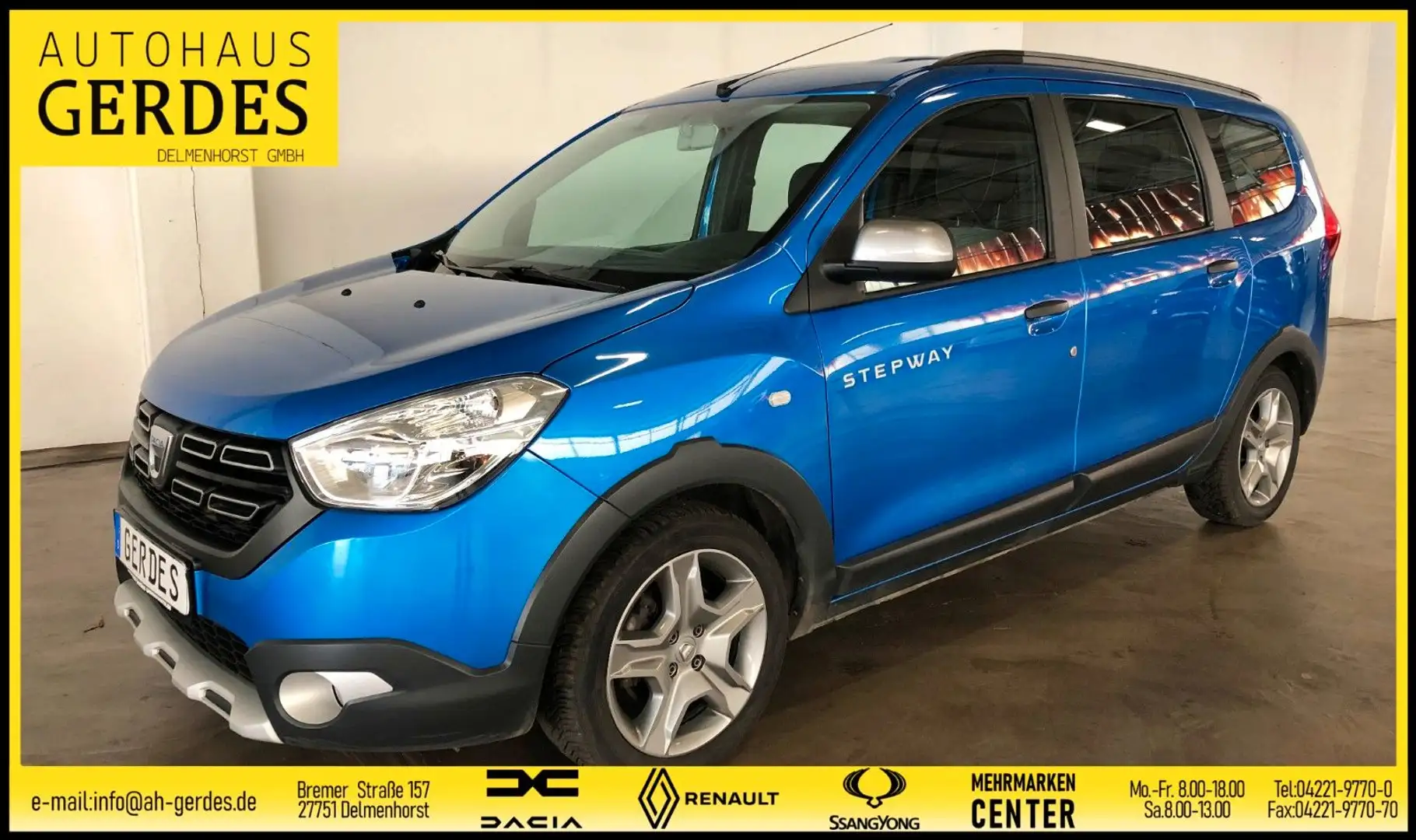 Dacia Lodgy Stepway 1.5 dCi 110 "Familienfreundlich" Blau - 1