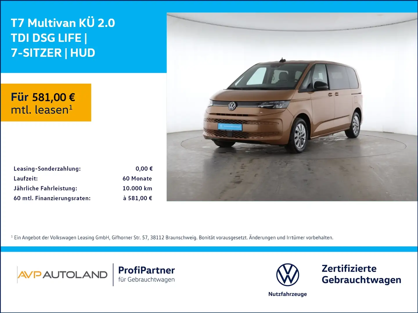 Volkswagen T7 Multivan KÜ 2.0 TDI DSG LIFE | 7-SITZER | HUD 7-SITZER | HU Bronze - 1