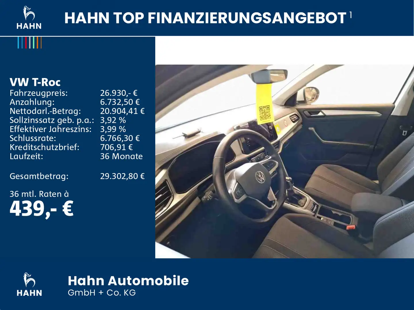 Volkswagen T-Roc 1.5 TSI  DSG Life LED Nav AHK Parklenk APP Grau - 2