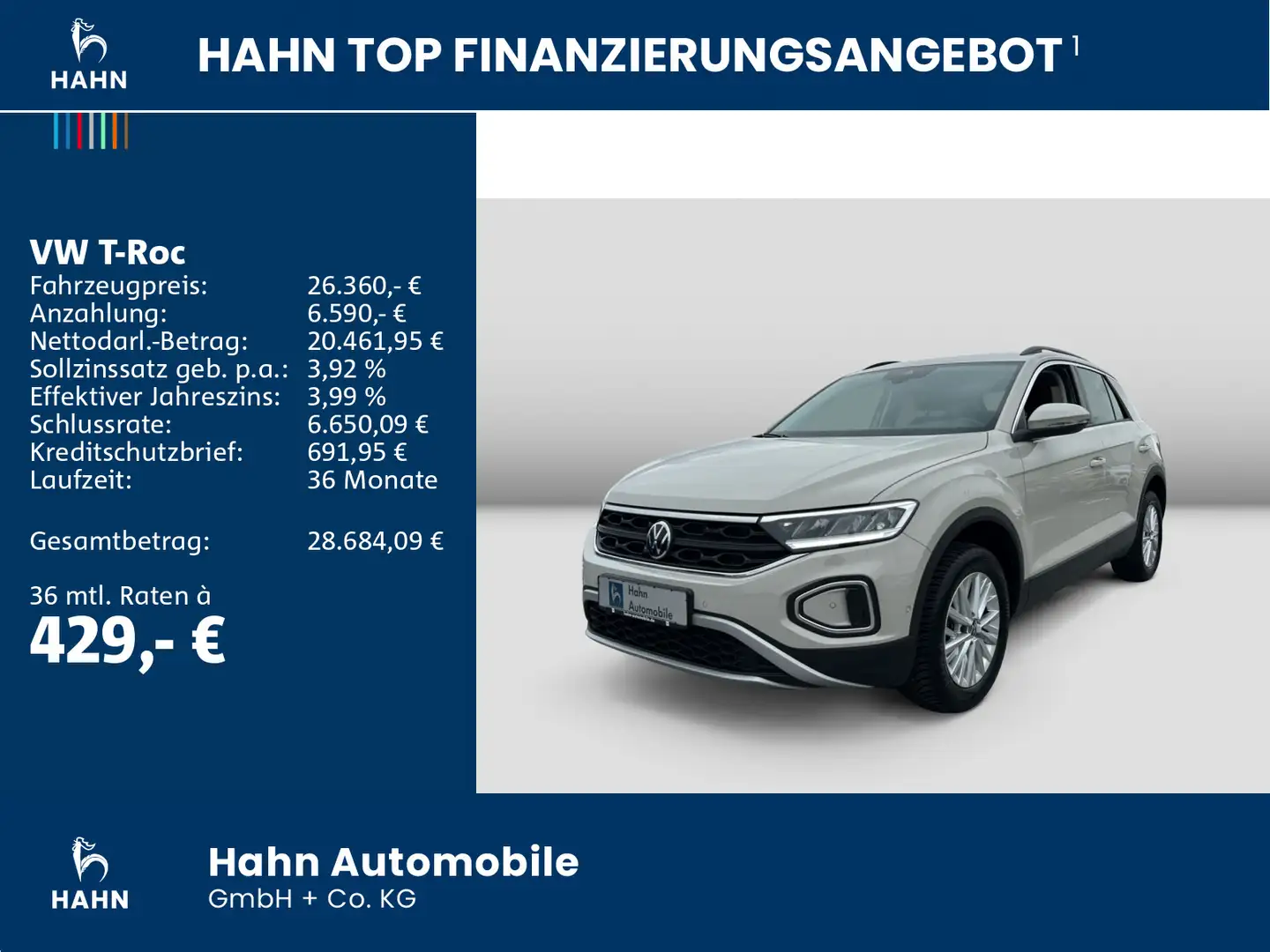 Volkswagen T-Roc 1.5 TSI DSG Life LED Nav AHK Parklenk APP Grau - 2