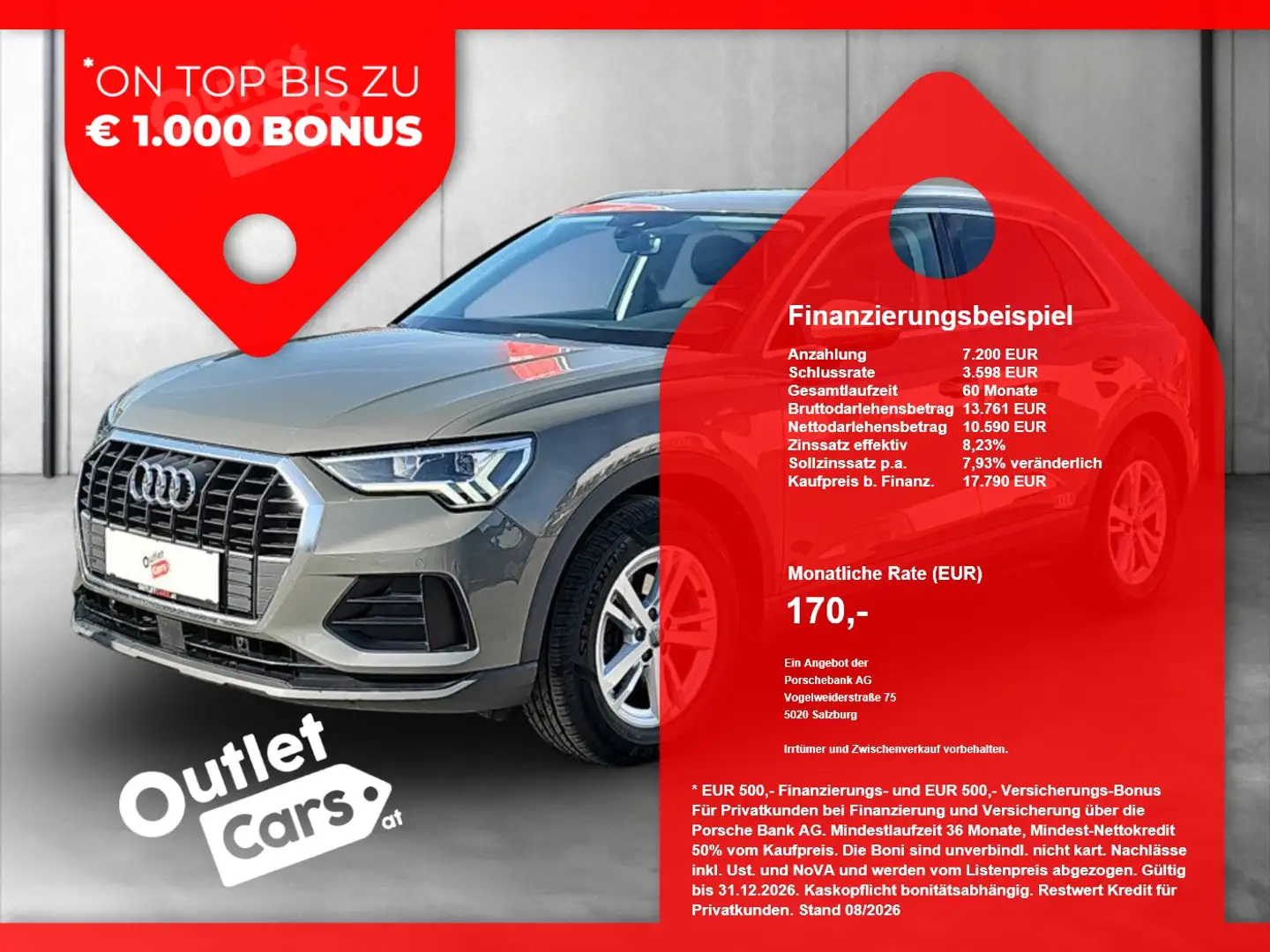 Audi Q3 ASSIST+LED+NAVI+Virtual+DynLicht+LM+PDC+AUT Grau - 1