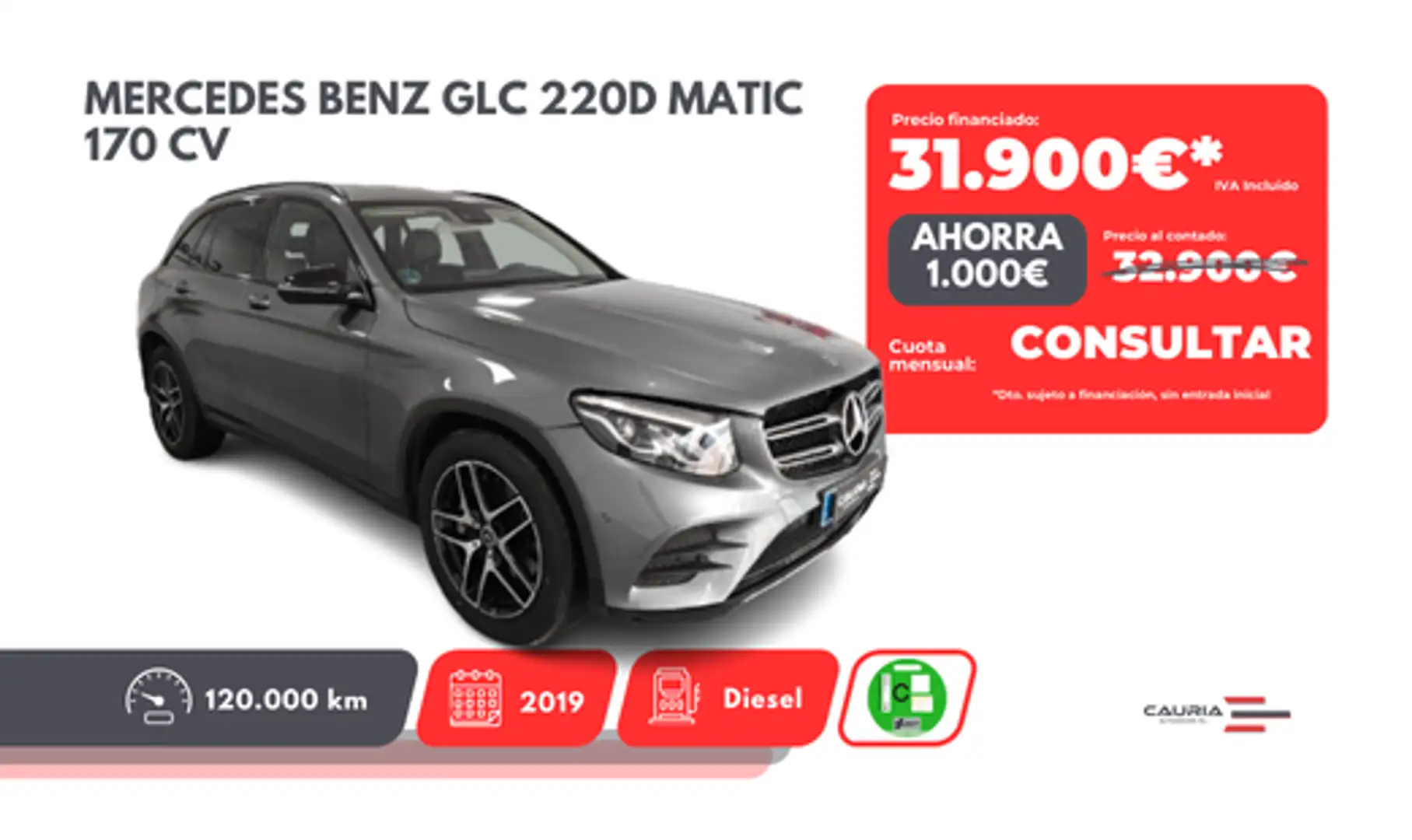 Mercedes-Benz GLC 220 220d 4Matic Aut. Gris - 1