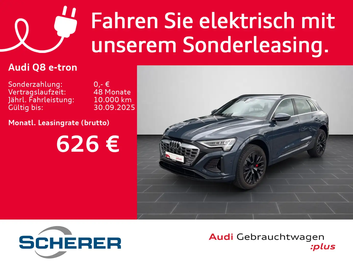 Audi Q8 e-tron S line 55 e-tron MATRIX 360Grad HuD AC Niebieski - 1