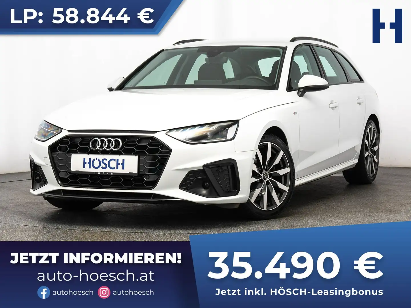 Audi A4 Avant 35 TDI 18" S-LINE AHK BLACK R-KAM LED++ Weiß - 1