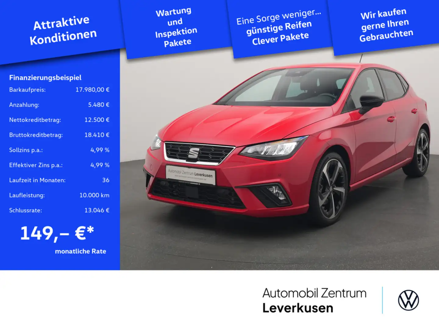 SEAT Ibiza FR DSG LED VIRT KAM PDC KEYLESS PORT NAVI Schwarz - 1
