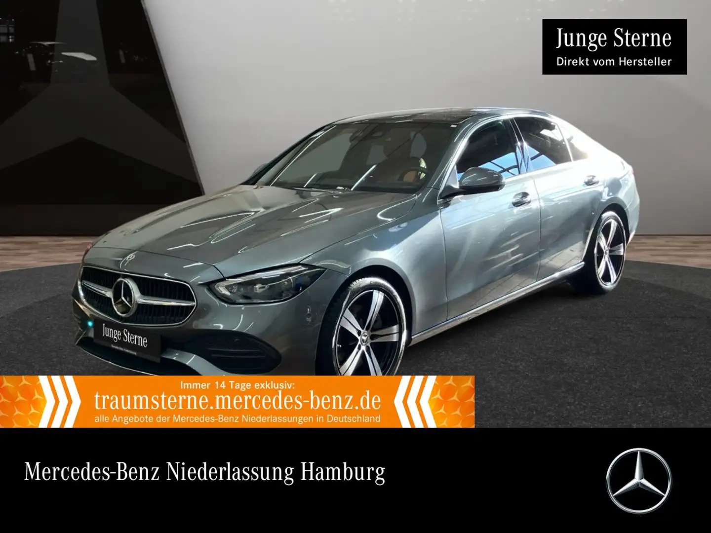 Mercedes-Benz C 300 d AVANTG+PANO+360+AHK+BURMESTER+KEYLESS+9G Grau - 1