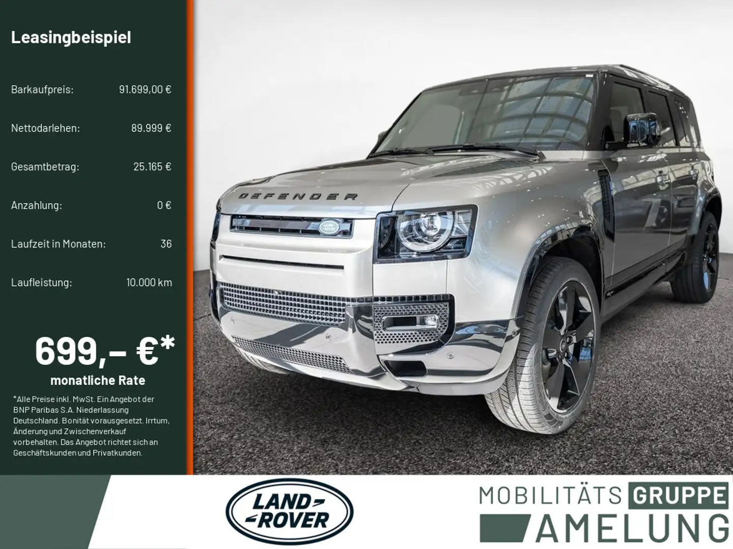 Land Rover Defender 110 D300 X-Dynamic HSE LED PANO 360° Argento - 1