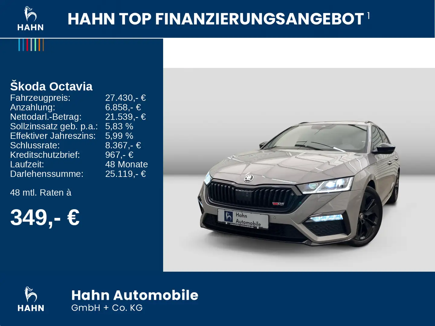 Skoda Octavia Combi 2.0 TSI RS LED SmartLink Bluetooth Grau - 2