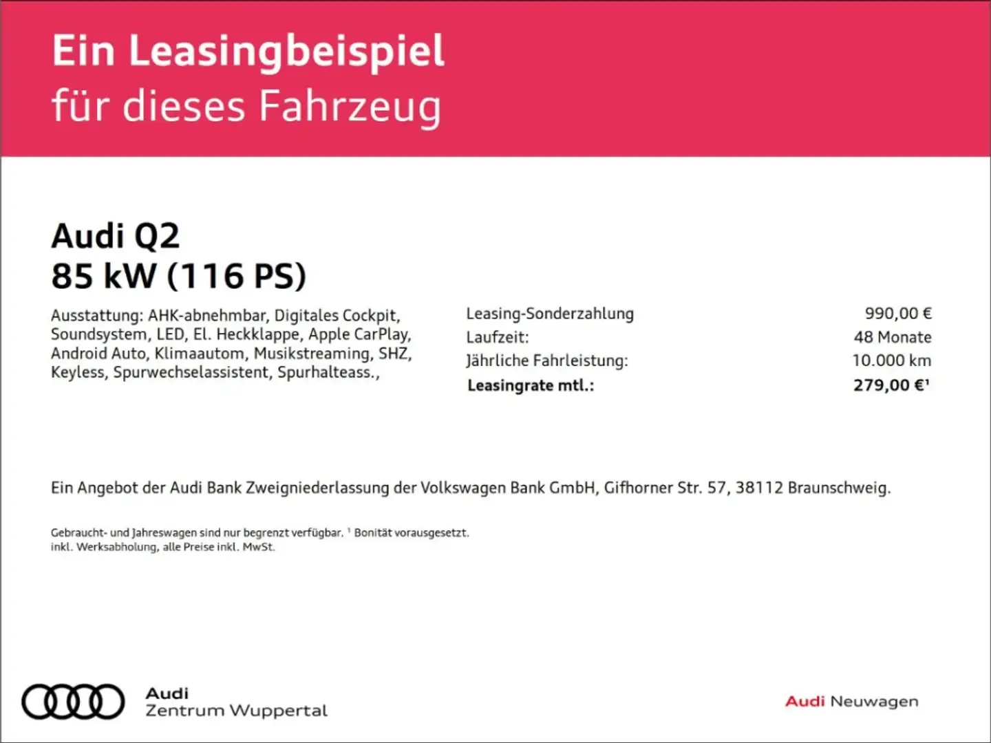 Audi Q2 30 TFSI S LINE AHK KAMERA LED SHZ PDC 18 ZOLL Grau - 2