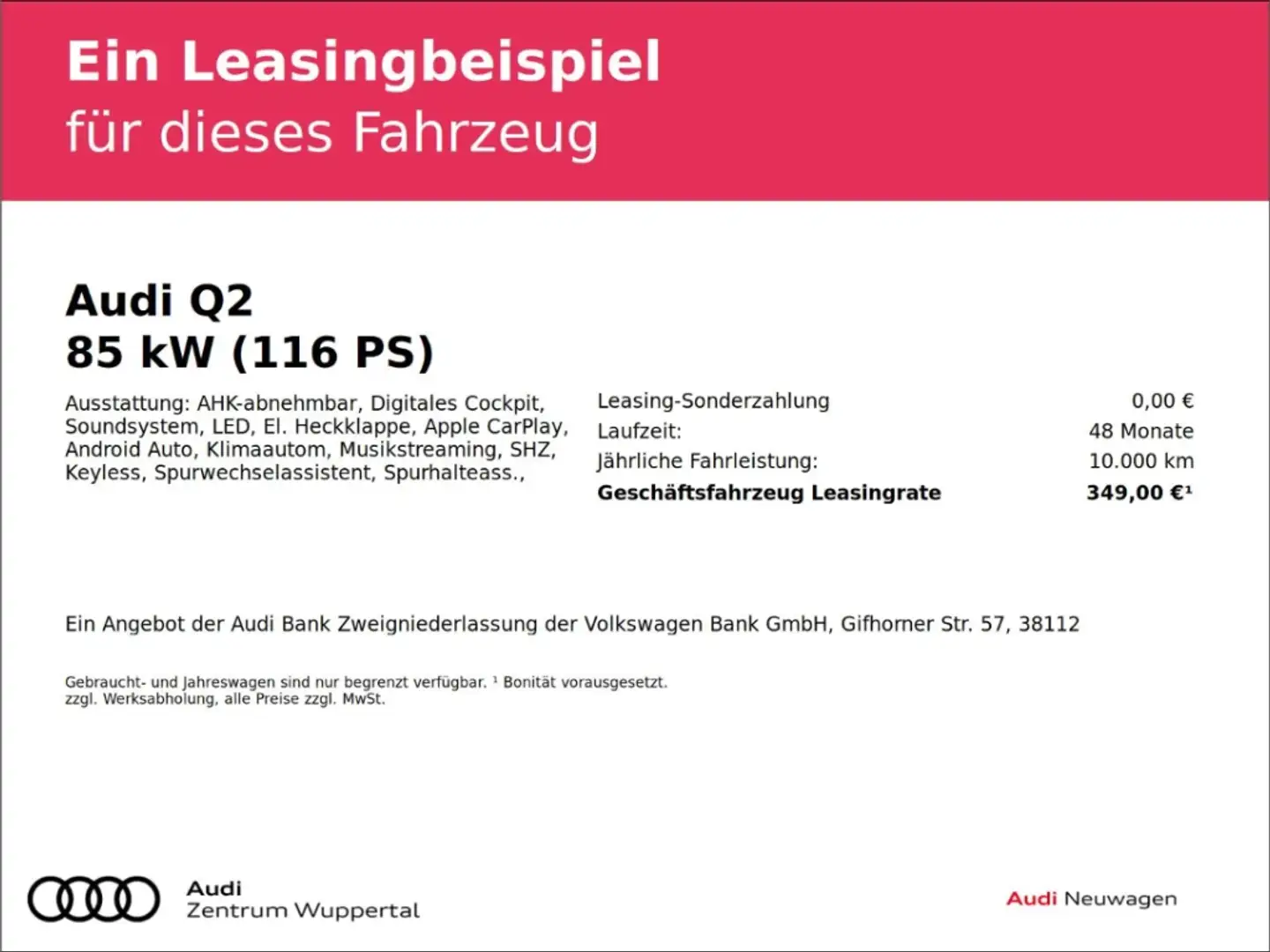 Audi Q2 30 TFSI S-LINE AHK-LED-Kamera AHK-abnehmbar Cockpi Grigio - 2
