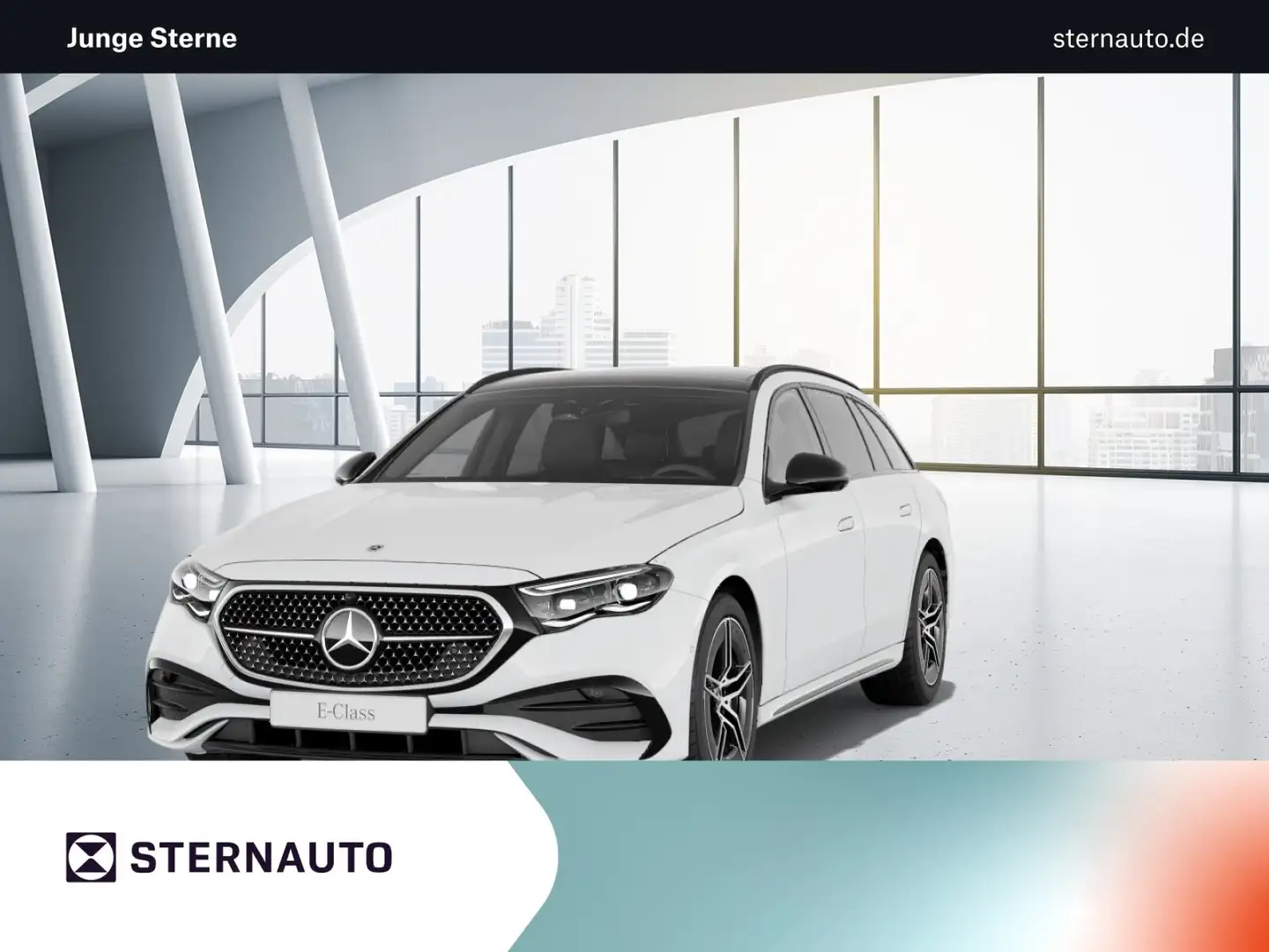 Mercedes-Benz E 220 E 220 d T AMG PanoD Digital 360K Distr Night AHK Weiß - 1