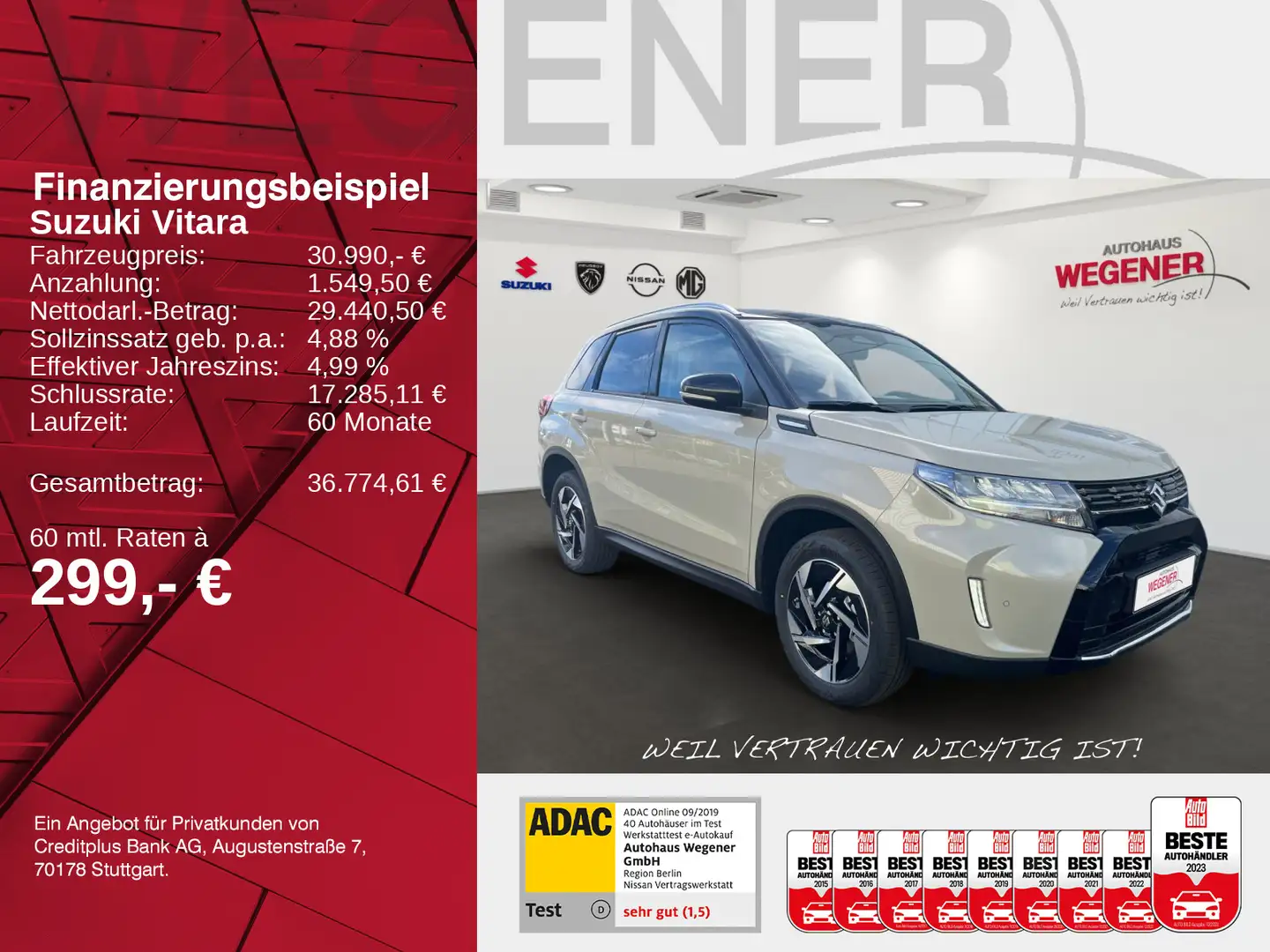 Suzuki Vitara VITARA 1.5 COMFORT+ ALLGRIP AGS LED NAVI KAM SHZ Gris - 2