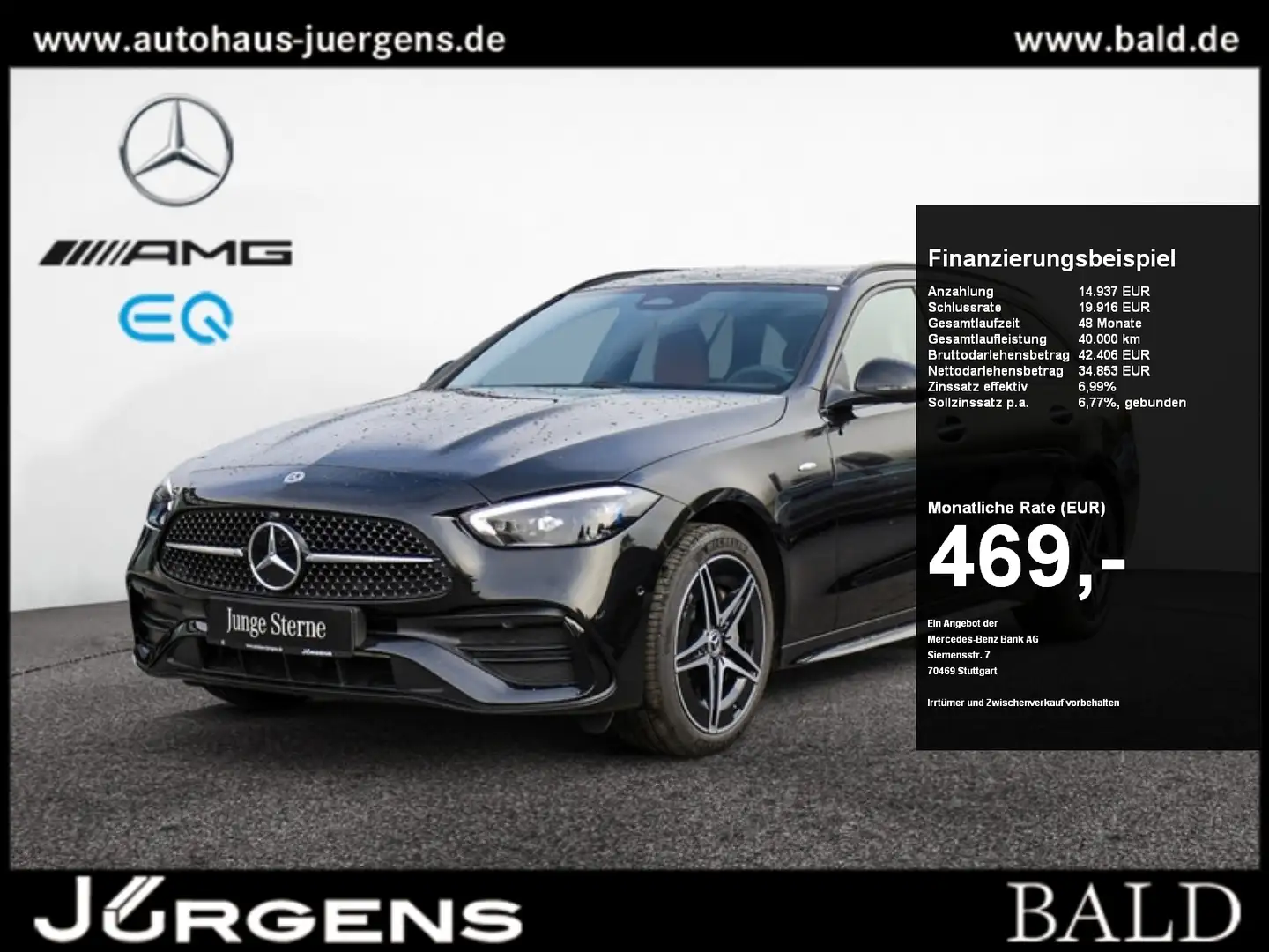 Mercedes-Benz C 300 e T AMG-Sport/Pano/Burm/HUD/Night/Distr/18 Noir - 1