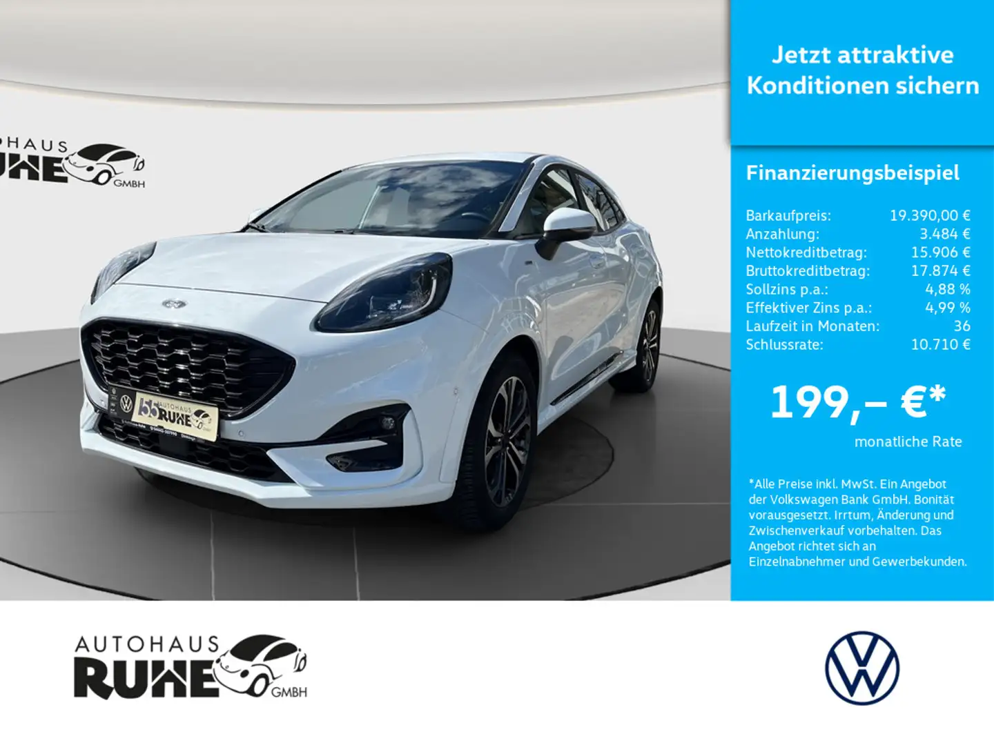 Ford Puma 1.0 EcoBoost ST-Line KAMERA LED NAVI SHZ Weiß - 1