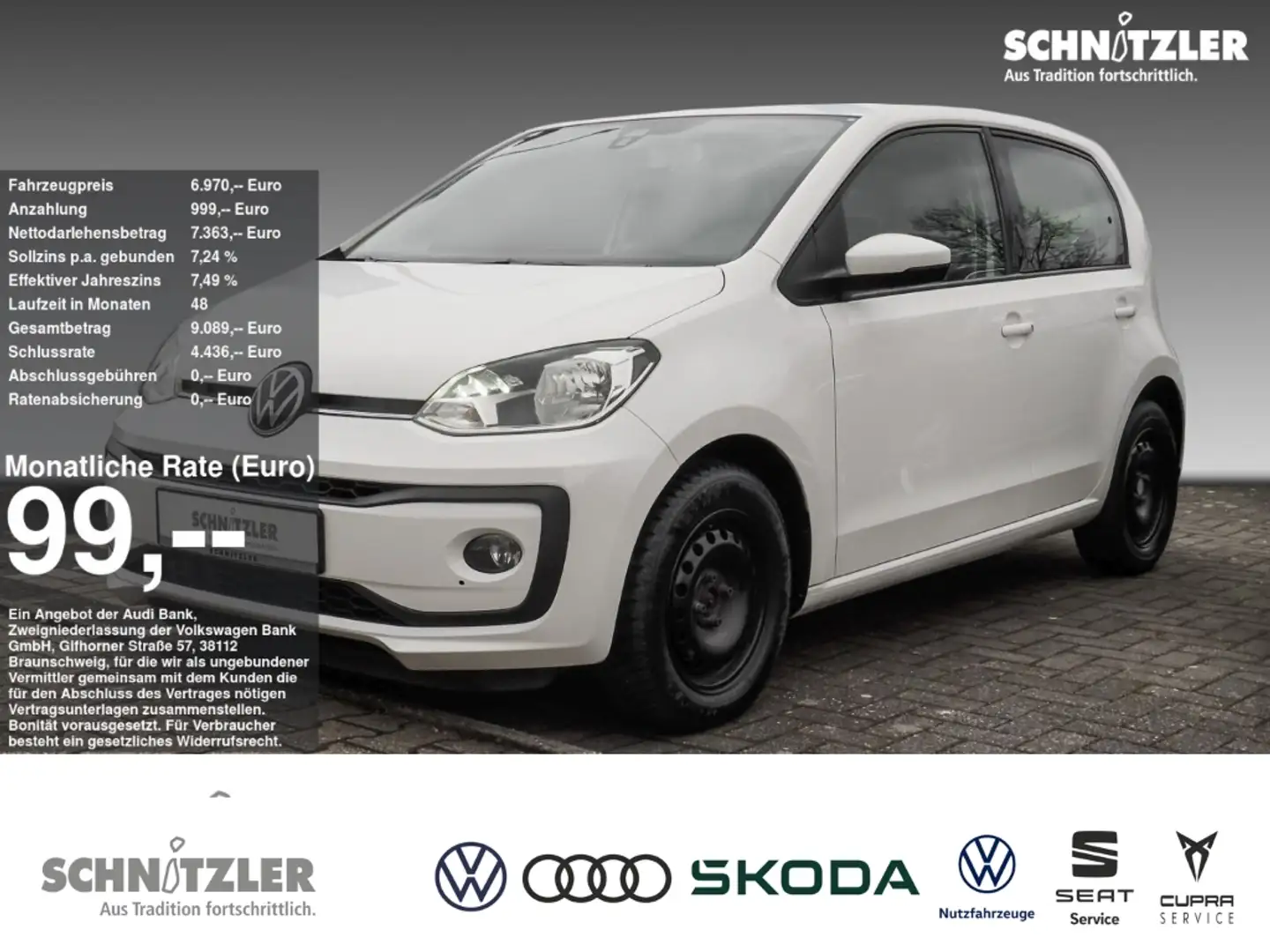 Volkswagen up! 1.0 TSI move KLIMA TEMP. SHZ+++ Blanco - 1