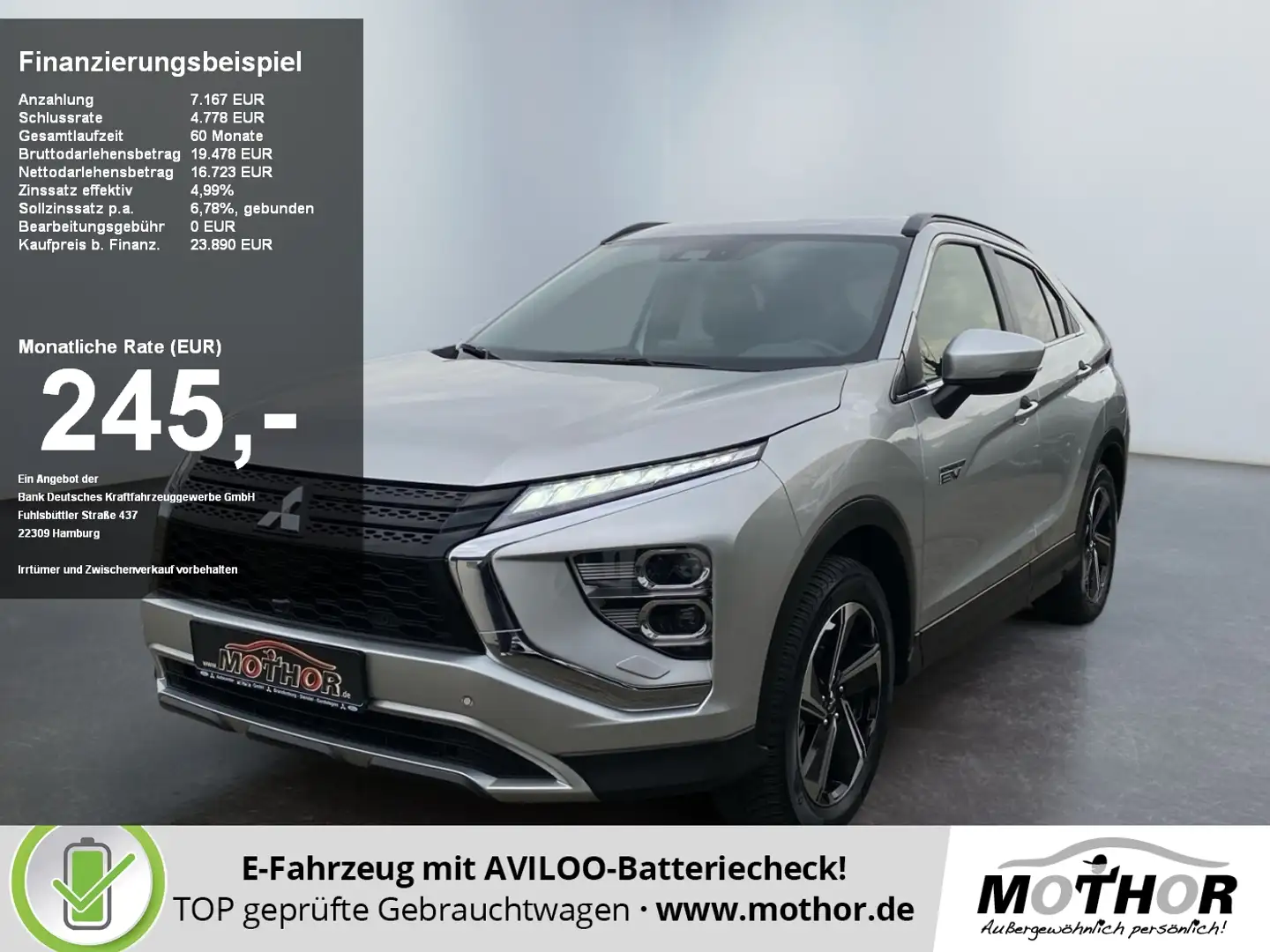 Mitsubishi Eclipse Cross Plus 2.4 PHEV 4WD TEMP PDC NAV KAM Silber - 1