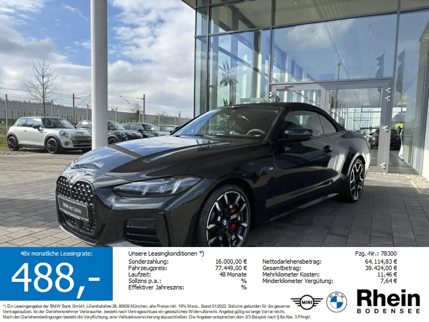 BMW 420 i Cabrio M Sportpaket Schwarz - 1