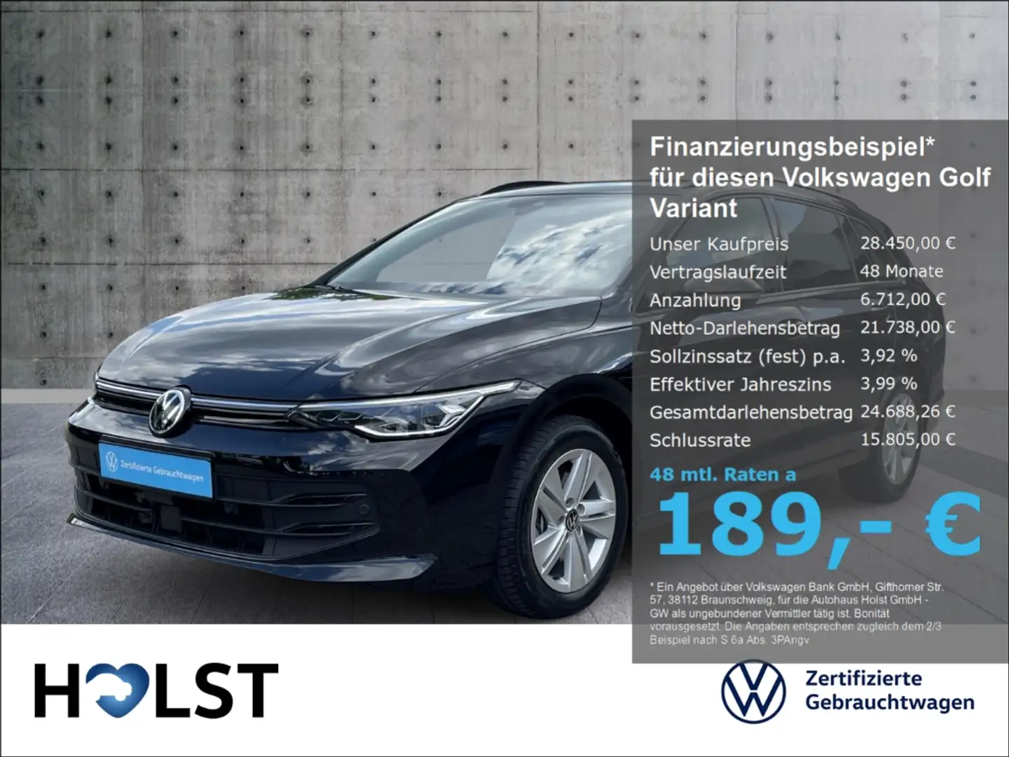 Volkswagen Golf Variant VIII 2.0TDI Life AHK LED NAVI ACC Digtl. Cockpit Schwarz - 1