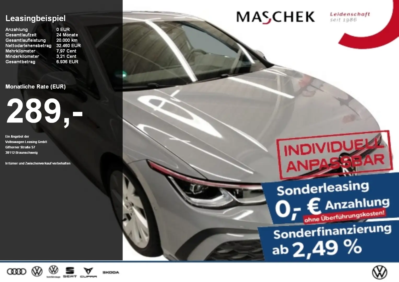 Volkswagen Golf GTI 2.0 TSI Sonderleasing AHK DCC Harman Matrix Gris - 1