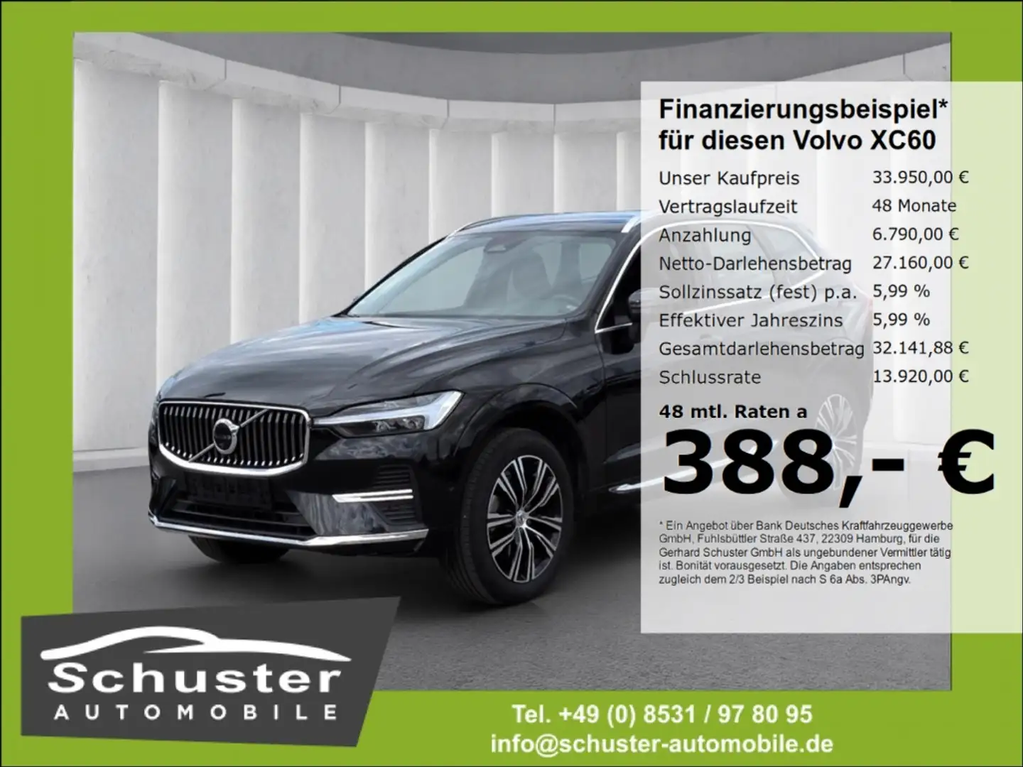 Volvo XC60 Inscription B4*Geartr AHK 360°Ka Leder Navi Schwarz - 1