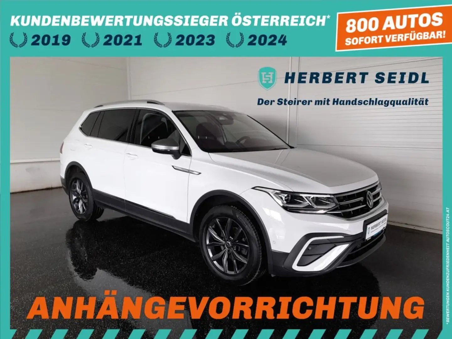 Volkswagen Tiguan Allspace LIFE 2,0 TDI DSG *MATRIX-LED / LEDER / HEAD-UP / VIRTUELL / NAVI / AHV & 360° KAMERA / E-KLAPPE* Weiß - 1