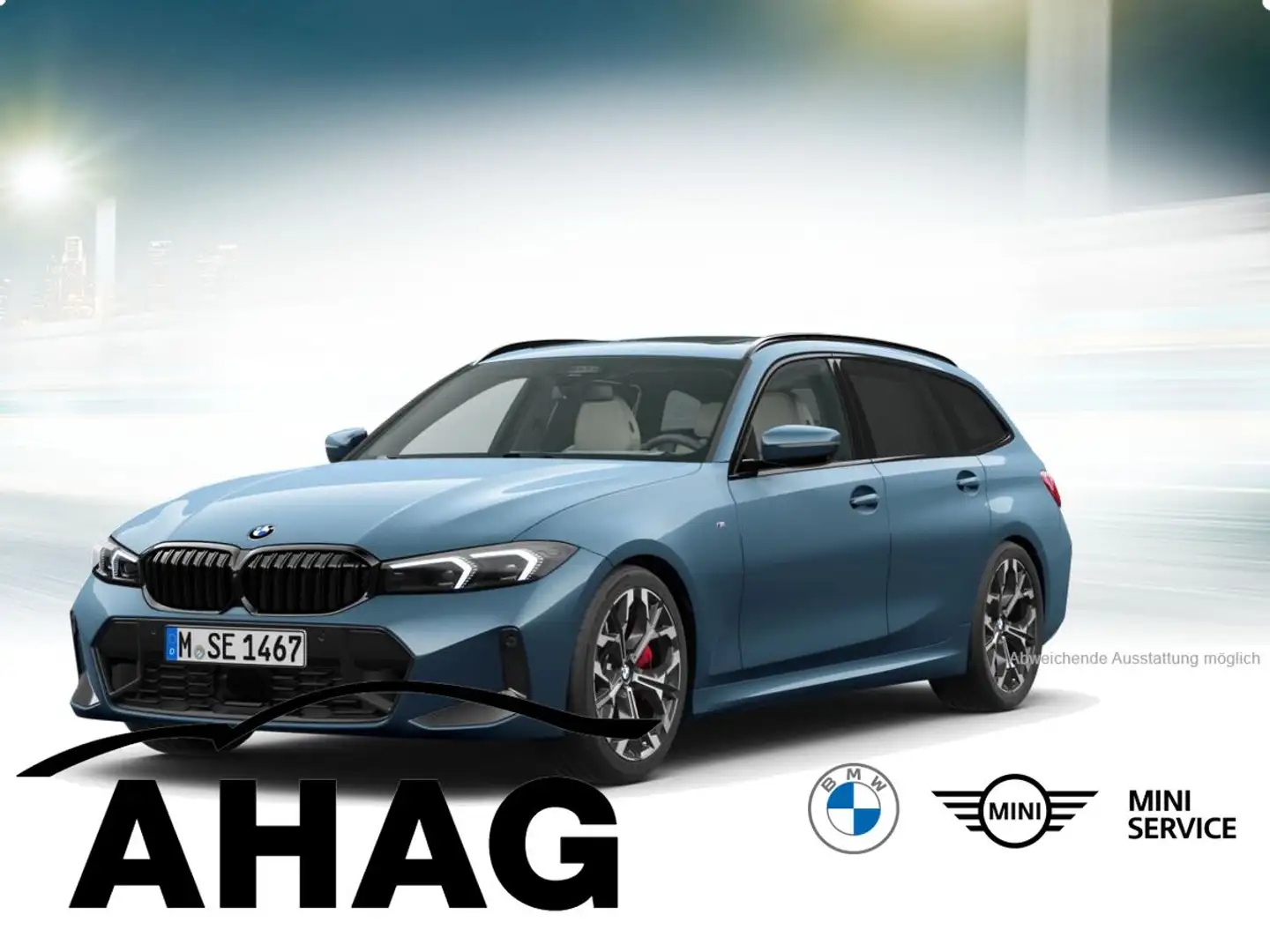 BMW 320 i Touring Auto M Sportpaket Innovationsp. RFT Bleu - 2