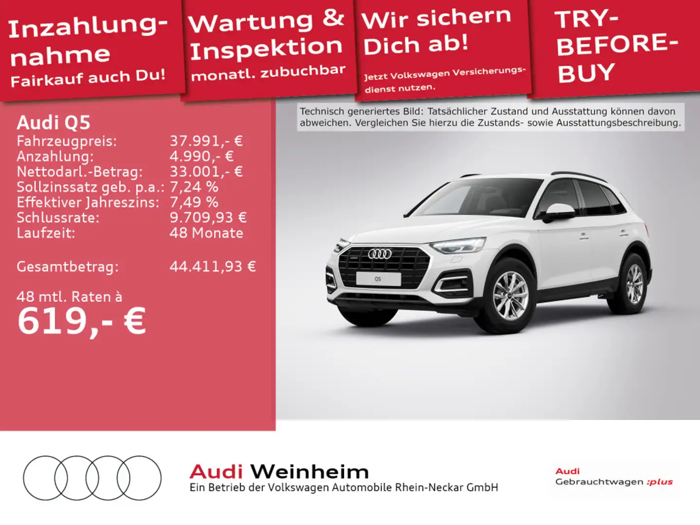 Audi Q5 quattro 40 TDI AHK LED Navi Kamera uvm Weiß - 1