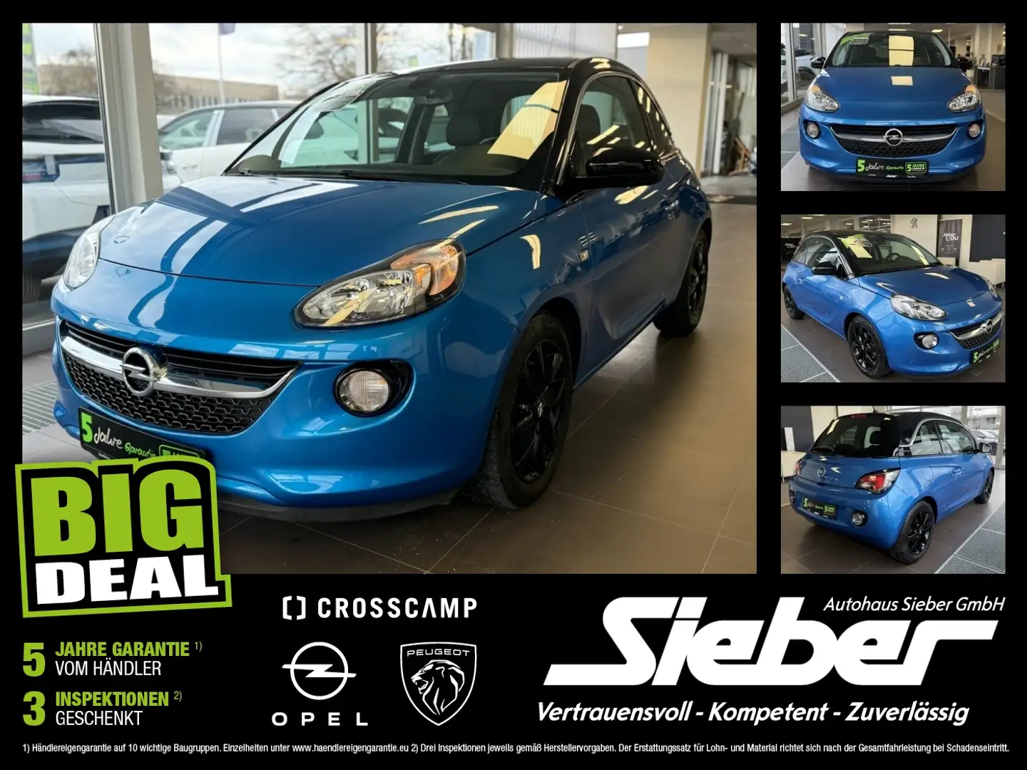Opel Adam 1.2 120 Jahre Tempomat*PDC*DAB*Regensensor Blau - 1