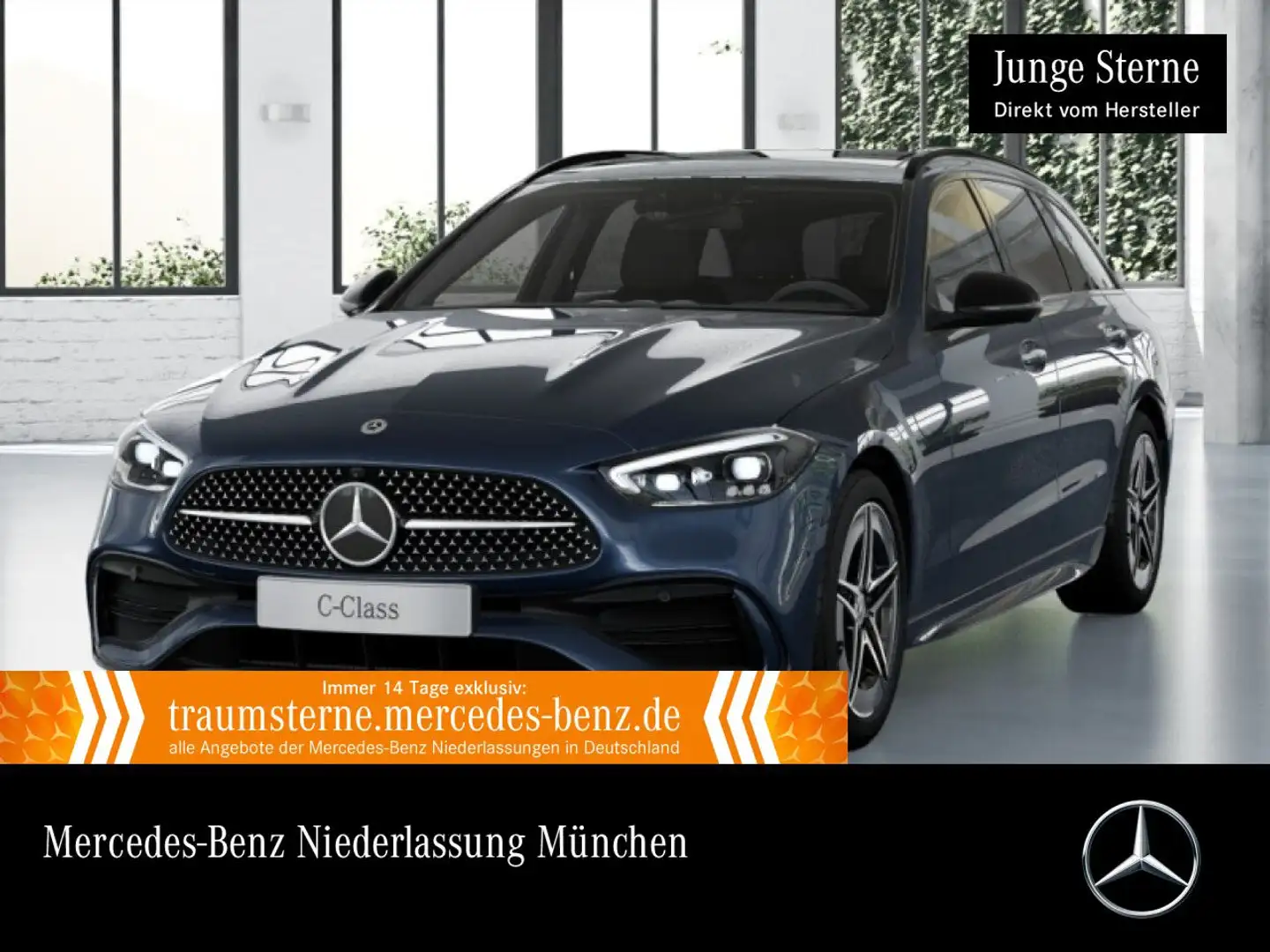 Mercedes-Benz C 200 d T AMG+NIGHT+PANO+360+AHK+BURMESTER+KEYLESS Blau - 1