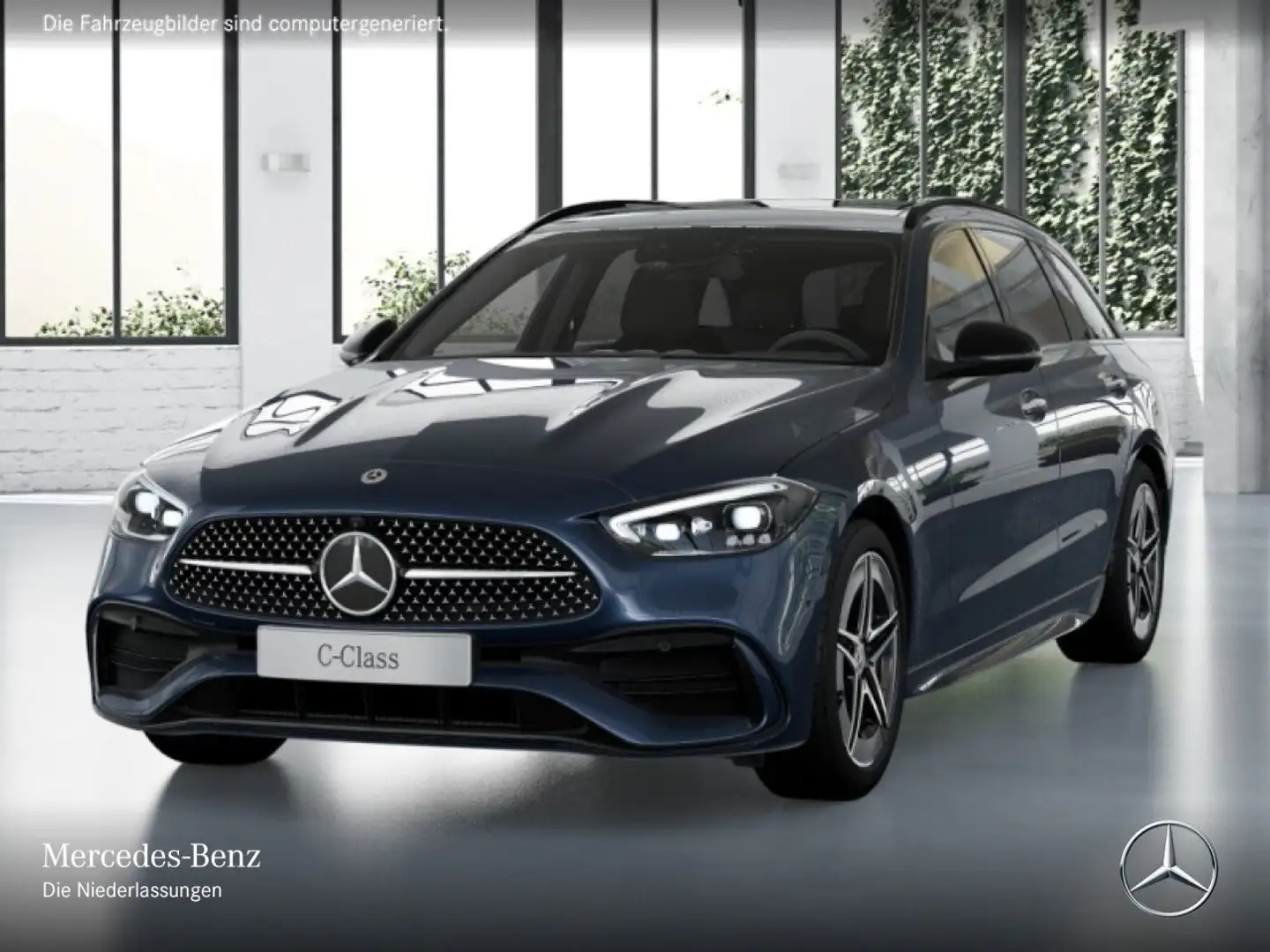 Mercedes-Benz C 200 d T AMG+NIGHT+PANO+360+AHK+BURMESTER+KEYLESS Blau - 2