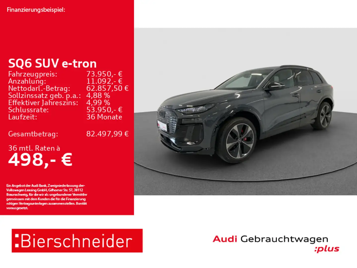 Audi SQ6 e-tron SQ6 e-tron edition one grey PANO HuD B&O 360 Grau - 1