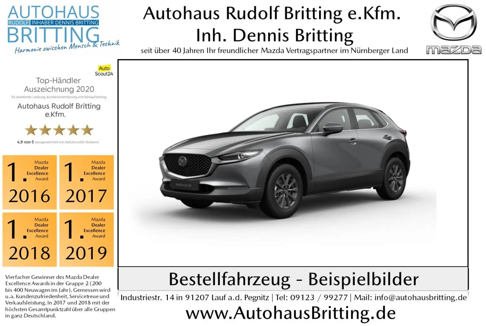 Mazda CX-30 SKYACTIV-X 186PS 6AG Exclusive Modell 2024 Weiß - 1