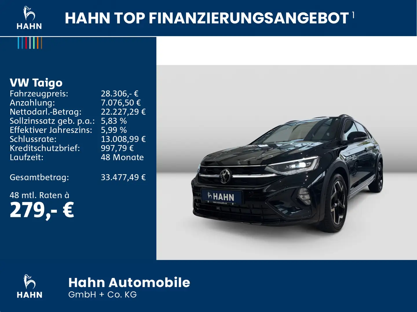 Volkswagen Taigo R-Line 1,0l TSI 116PS DSG AHK Navi Ganzjah Schwarz - 2