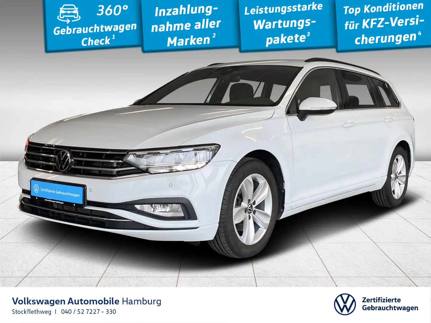 Volkswagen Passat Variant 2.0 TDI DSG Navi CarPlay ACC Cam Weiß - 1