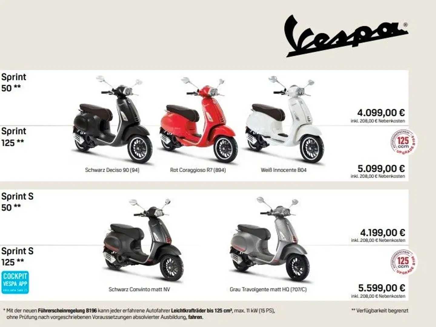 Vespa Sprint 50 AKTIONSPREIS Czerwony - 1