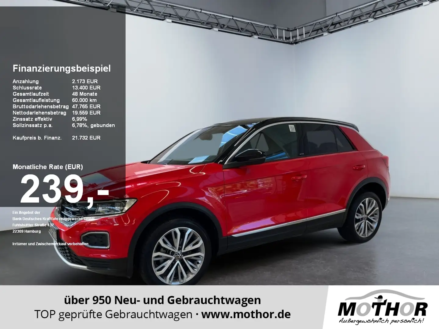 Volkswagen T-Roc Active 1.0TSI Rückfahrkamera Klimaautomatik Rot - 1