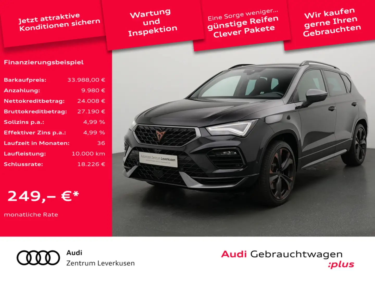 CUPRA Ateca 4Drive ACC AHK NAVI PANO KAM SHZ Schwarz - 1