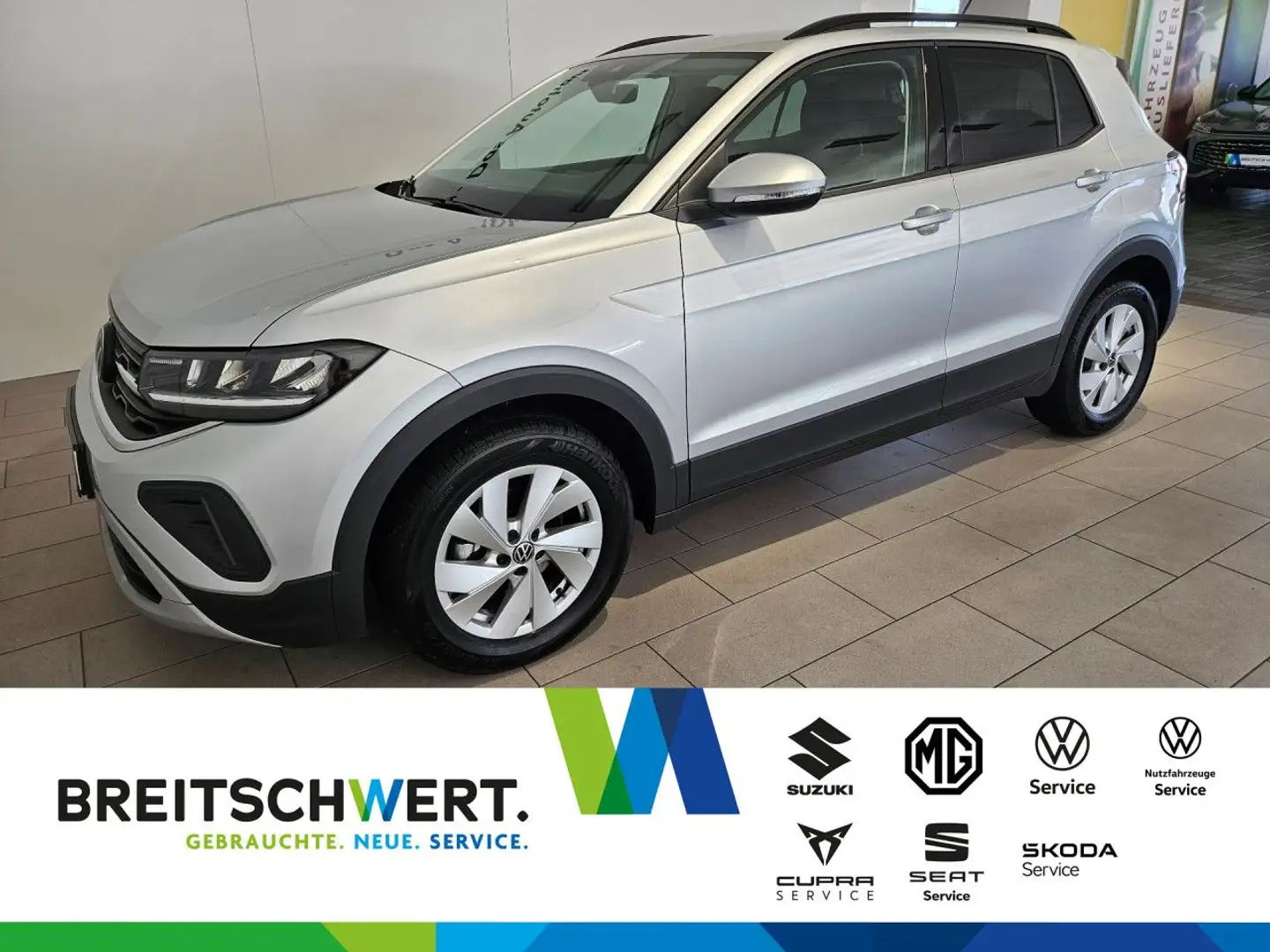 Volkswagen T-Cross 1.0 TSI Life DSG AHK LED Navi RFK ACC DAB+ Silber - 1