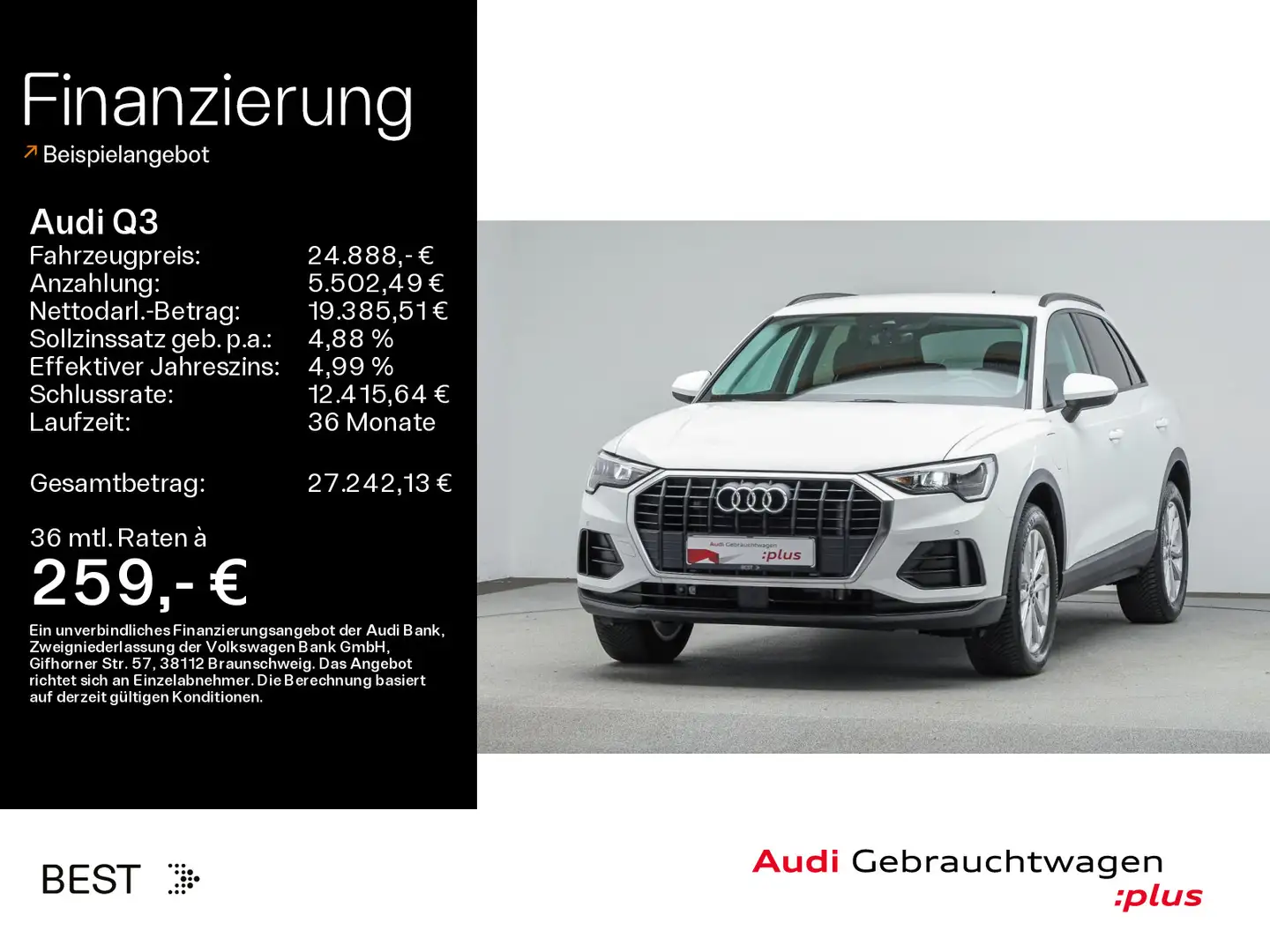Audi Q3 45 TFSI e PDC*SHZ Weiß - 1