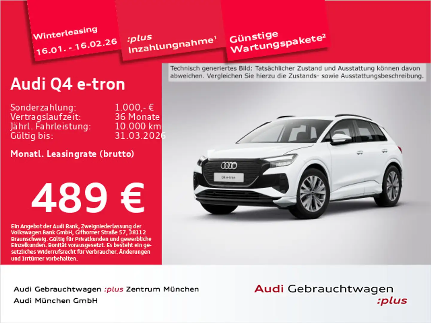 Audi Q4 e-tron 55 qu. Virtual+/ACC/HUD/Navi+/Kamera/P Weiß - 1