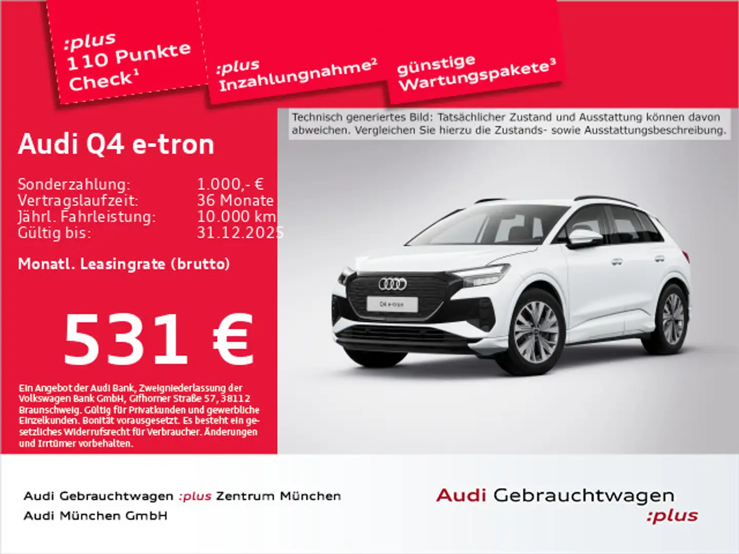 Audi Q4 e-tron 55 qu. Virtual+/ACC/HUD/Navi+/Kamera/P Weiß - 1