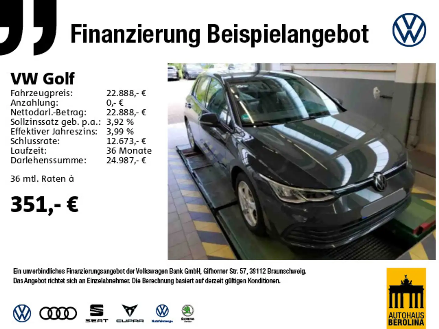 Volkswagen Golf VIII 2.0 TDI Life DSG *ACC*NAV*PDC*SHZ* Grau - 1