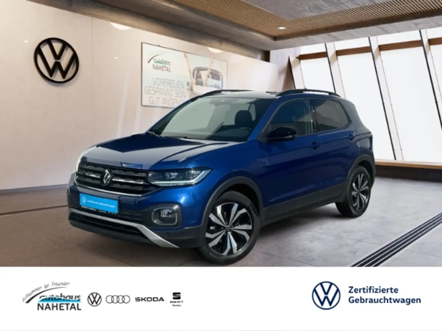 Volkswagen T-Cross 1.0TSI ACTIVE LED NAVI ACC 17'' REAR VIEW BEATS AU Kék - 1