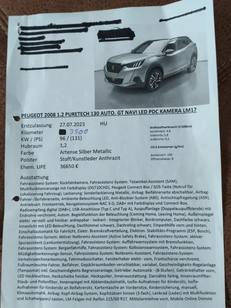 Peugeot 2008 2008 PureTech 130 EAT8 GT Silber - 1