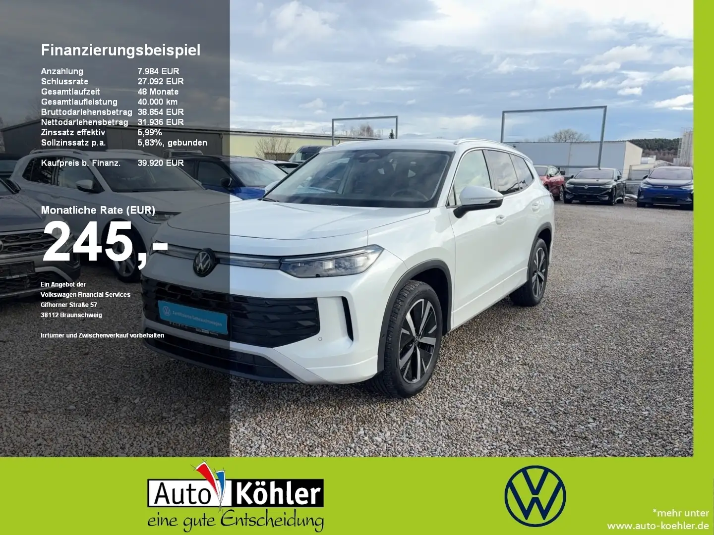 Volkswagen Tayron Life eTSI DSG CarPlay/AHK/Virt/360/ACC Blanc - 1