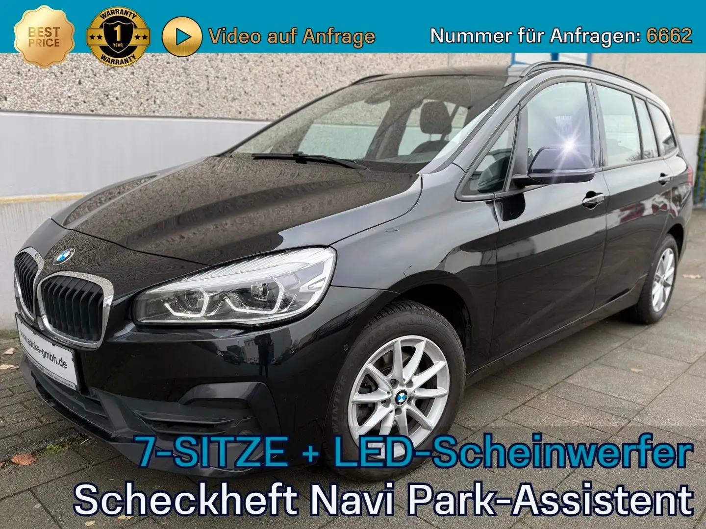 BMW 216 i Gran Tourer Advantage 7-Sitze LED Navi PDC Noir - 1