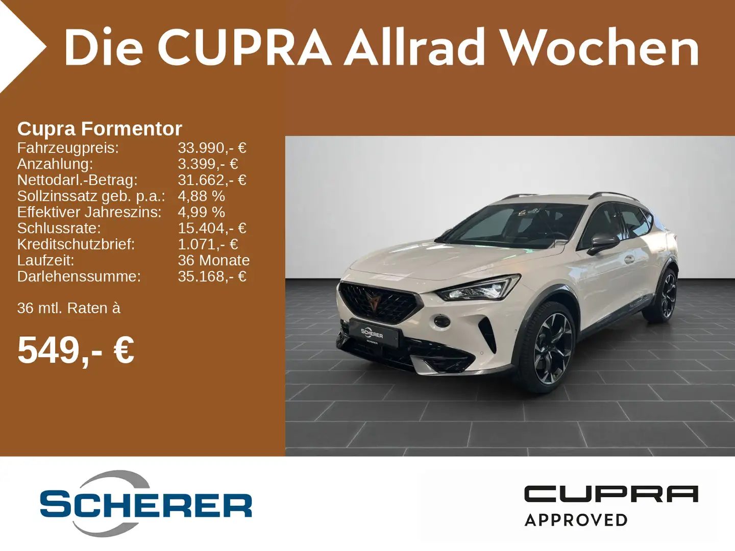 CUPRA Formentor VZ 2.0 TSI 4Drive DSG, Rückfahrkamera Weiß - 1