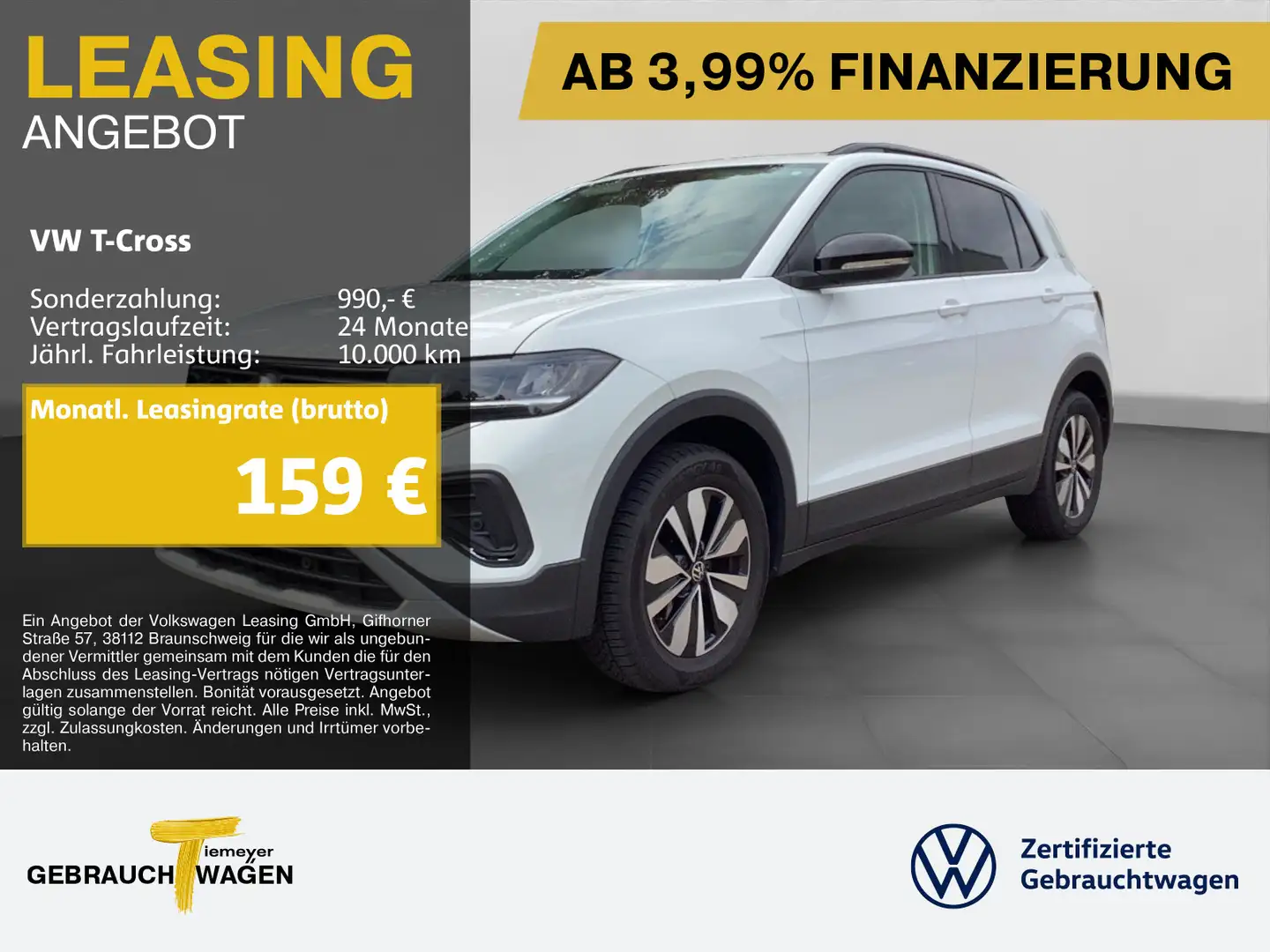 Volkswagen T-Cross 1.0 TSI GOAL LM16 ASSIST READY2DISCOVER Bianco - 1
